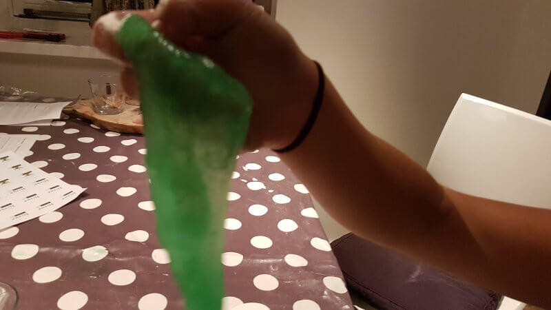 groene slime maken resultaat