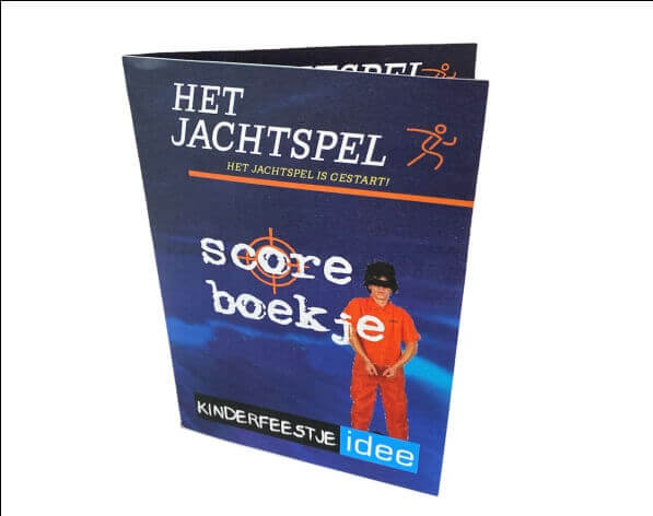 Jachtspel score boekje voor elke speler + bouwplaat vliegtuig