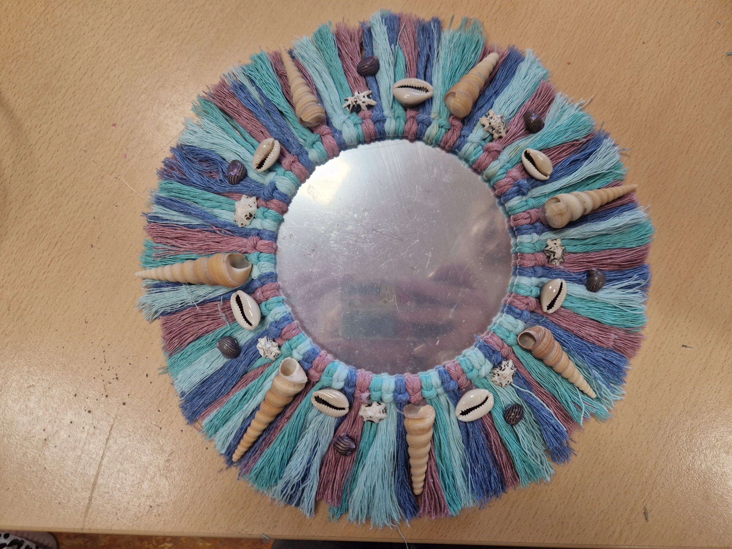 macrame wandspiegel maken kinderfeestje