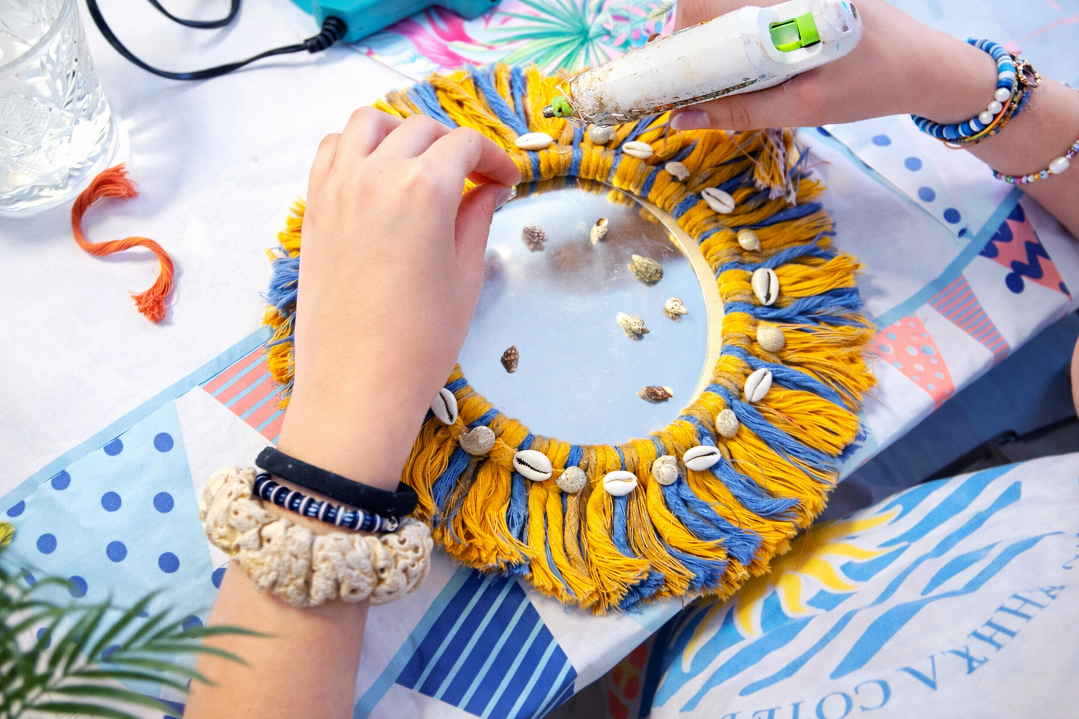 macrame wandspiegel maken kinderfeestje